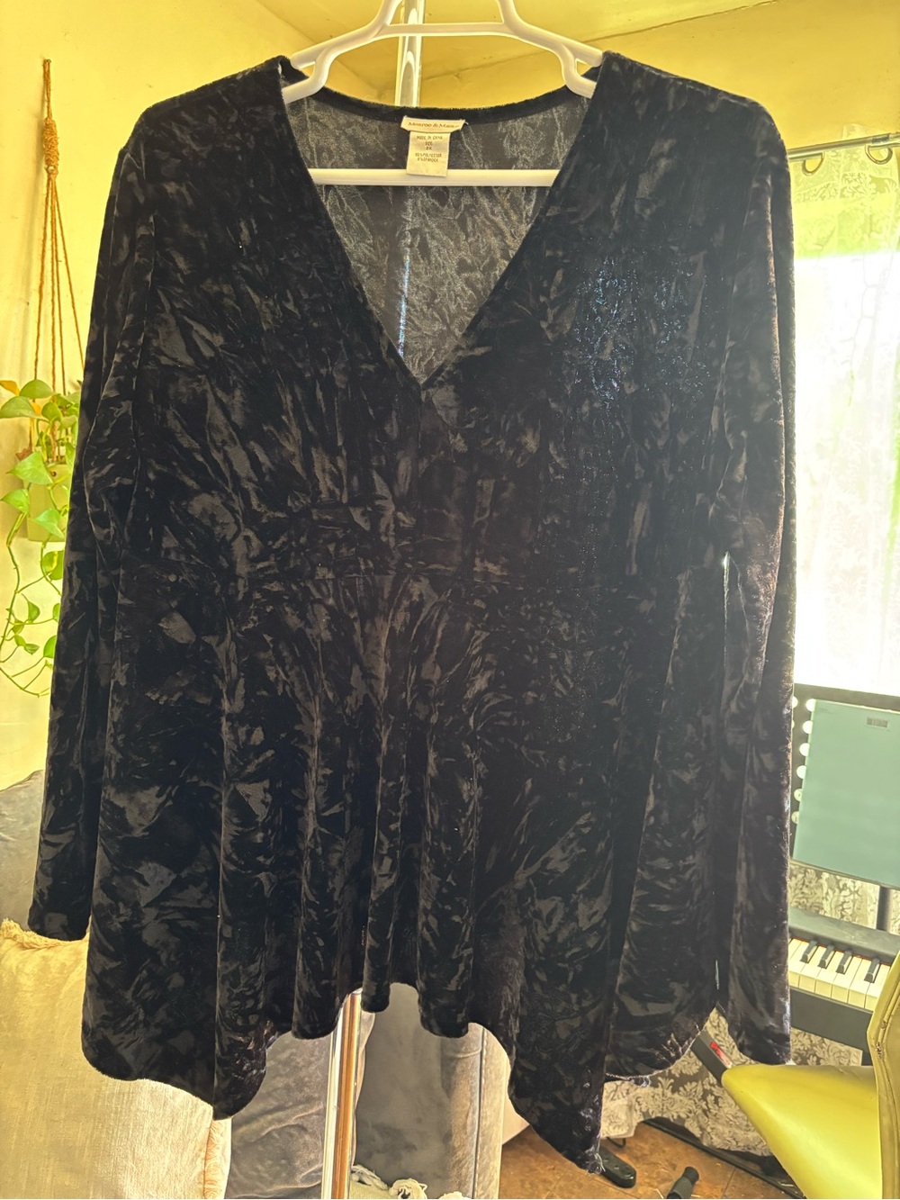 Crushed Velvet Babydoll Whimsigoth Monroe & Main Plus Size 2X